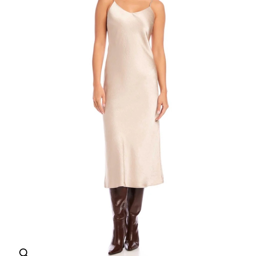 New Fifteen Twenty Bias MIDI Dress in color Almond. - Picture 8 of 14